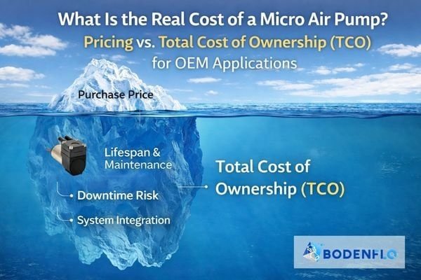 micro air pump cost vs total cost of ownership TCO iceberg infographic OEM selection