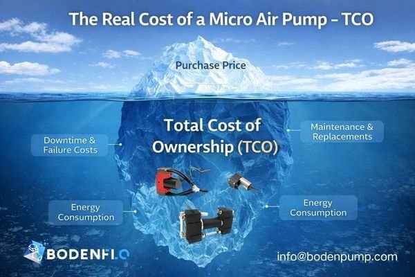 An iceberg showing the visible purchase price above water and the much larger hidden TCO below