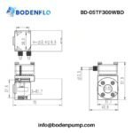 BD-05TF300WBD micro diaphragm pump dimension drawing clean version OEM technical schematic without notes