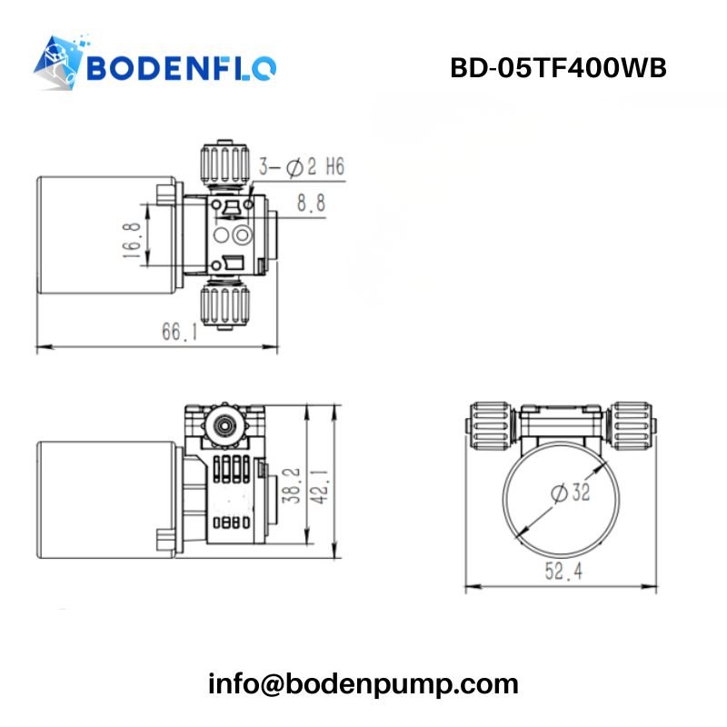 BD-05T400WB pump dimensional diagram overview