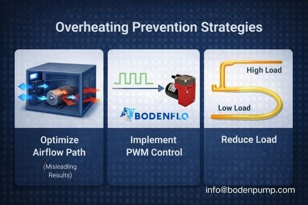 A 3-part diagram showing airflow design, smart control, and tubing optimization