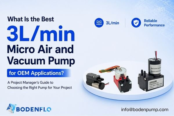 3L/min micro air and vacuum pump OEM selection guide cover with product placeholder space