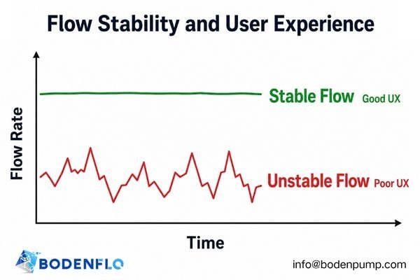 A graph showing two lines: a smooth, stable flow line labeled 