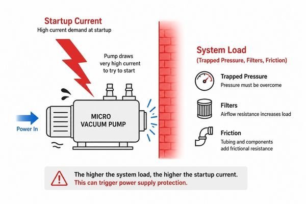An image showing a pump trying to start against a red 