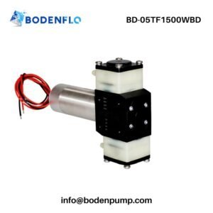 BD-05TF1500WBD dual-head 12V liquid pump with metal motor and compact diaphragm pump structure