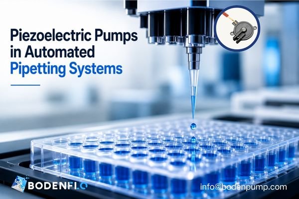 A close-up shot of an automated pipetting robot dispensing precise liquid volumes into a multiwell plate.