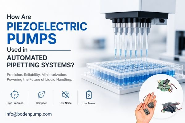 Piezoelectric pumps used in automated pipetting systems for precision liquid handling and laboratory automation applications