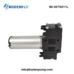 BD-05T0511L compact air pump side view with motor body, pump chamber, and tubing ports for OEM equipment
