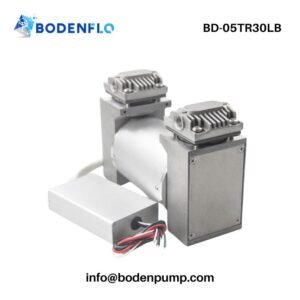BD-05TR30LB dual-head swing piston compressor with brushless motor and metal pump heads for OEM air systems