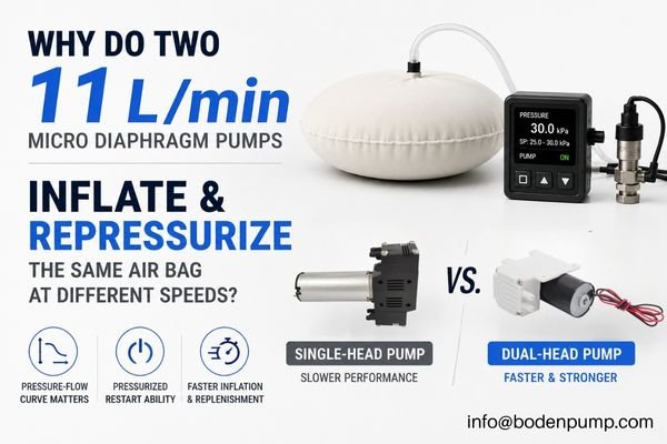 11 L/min micro diaphragm pump comparison for air bag inflation and repressurization under pressure