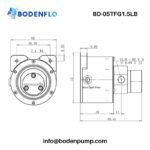 BD-05TFG1.5LB micro gear pump dimension drawing with mounting size and port thread details