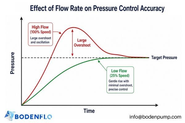 A graph comparing fast vs. slow pressure rise rates and their effect on overshoot