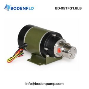 BD-05TFG1.8LB micro gear pump with metal pump head, brushless motor, mounting bracket, and wiring for OEM liquid systems