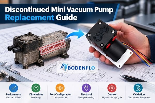 Mini vacuum pump replacement for a discontinued pump with performance and compatibility evaluation